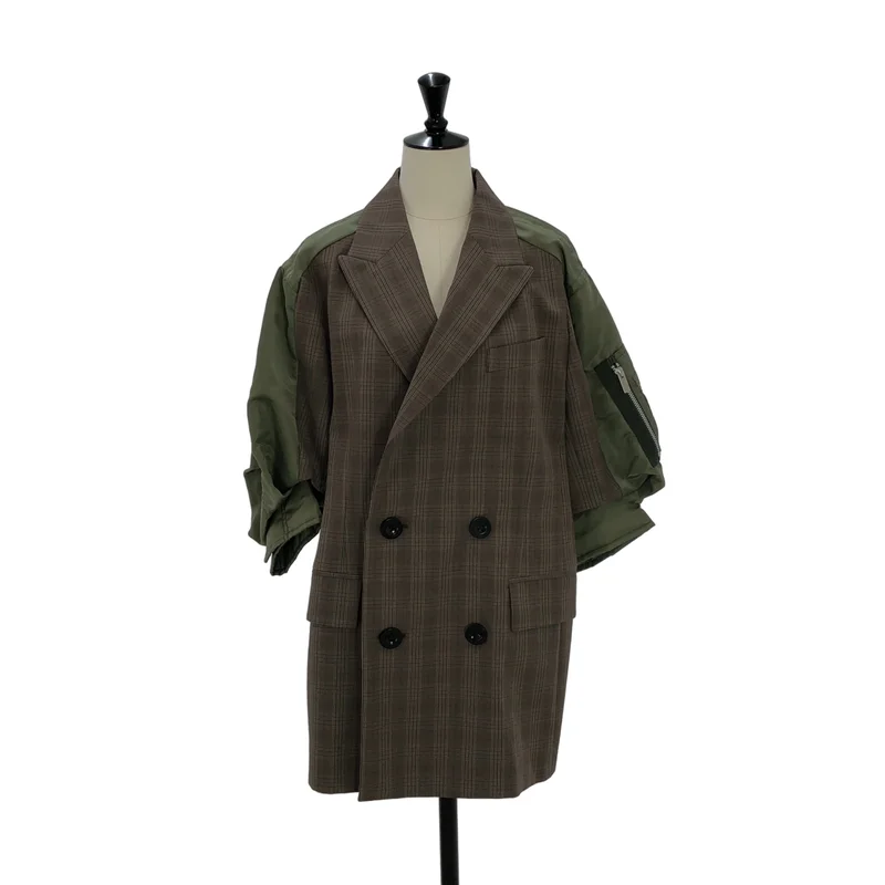 sacai / サカイ | 2025SS | Wool Silk Suiting x Nylon Twill Jacket ジャケット | 2 | レディース