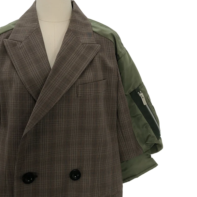 sacai / サカイ | 2025SS | Wool Silk Suiting x Nylon Twill Jacket ジャケット | 2 | レディース
