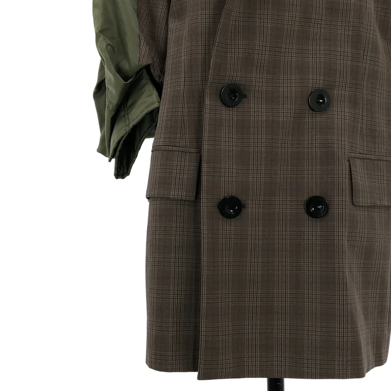 sacai / サカイ | 2025SS | Wool Silk Suiting x Nylon Twill Jacket ジャケット | 2 | レディース