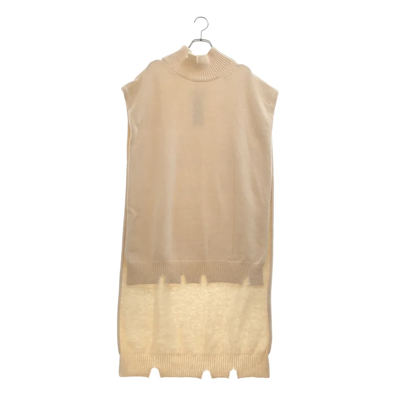 Maison Margiela / メゾンマルジェラ | 2019AW | ウール ダメージ加工 タートルネック ニットベスト | L | レディース