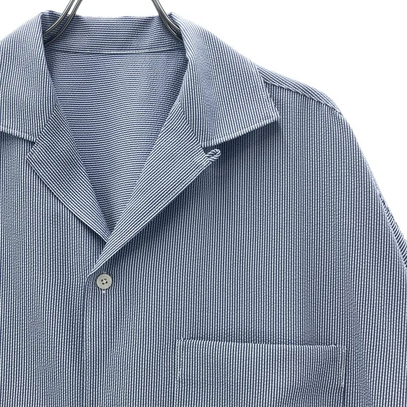 FreshService / フレッシュサービス | 2026SS | SEERSUCKER STRIPE OPEN COLLAR SHIRT シアサッカー ストライプ 半袖シャツ | L | メンズ