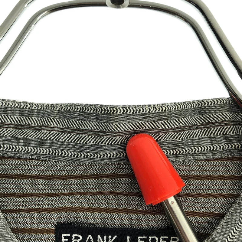FRANK LEDER / フランクリーダー | コットン ストライプ パターン切り替え バンドカラーシャツ | M | メンズ