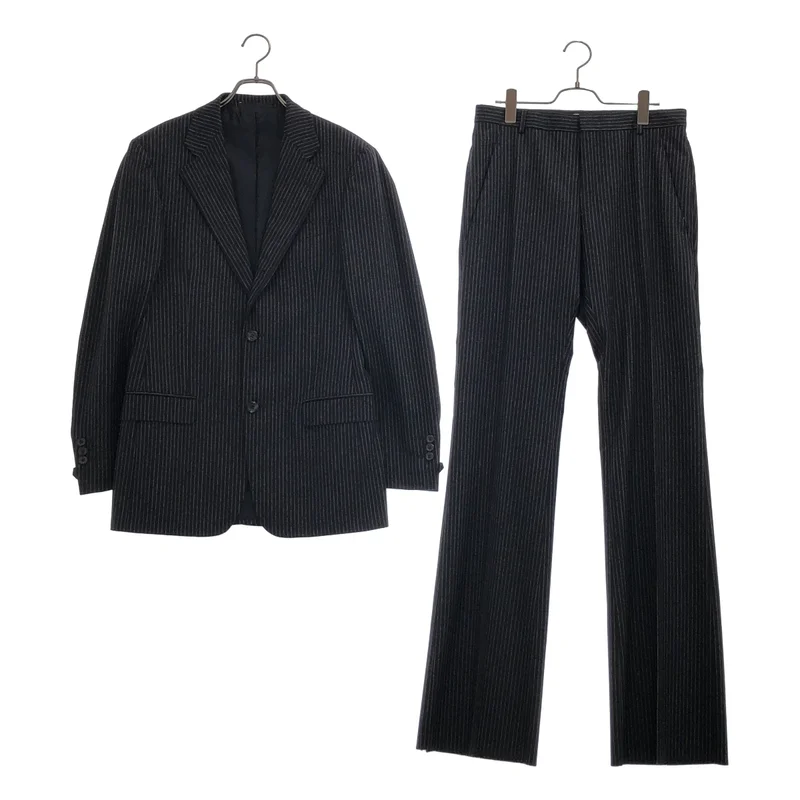 YVES SAINT LAURENT rive gauche / イヴサンローランリヴゴーシュ | セットアップ / ウール ストライプ 3B テーラードジャケット / フレア スラックス | 46 | メンズ