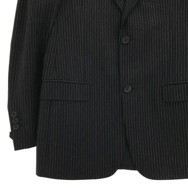 YVES SAINT LAURENT rive gauche / イヴサンローランリヴゴーシュ | セットアップ / ウール ストライプ 3B テーラードジャケット / フレア スラックス | 46 | メンズ