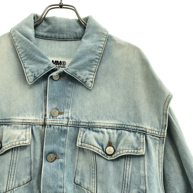 MM6 Maison Margiela / エムエムシックスメゾンマルジェラ | 2019SS | OPEN SLEEVE DENIM CAPE JACKET  / オープンスリーブ デニムケープジャケット | 36 | レディース