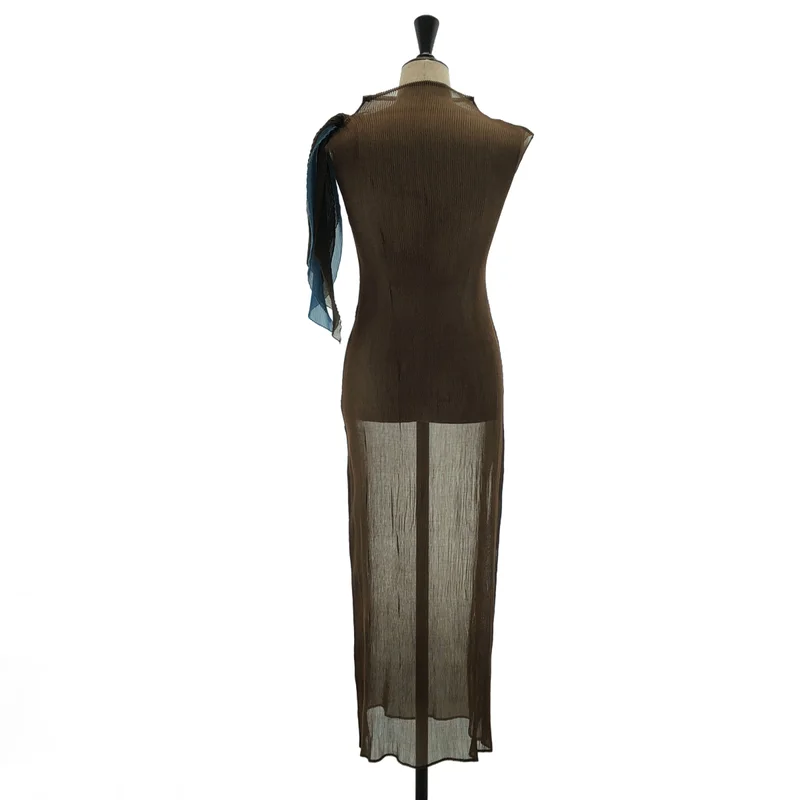 PLEATS PLEASE ISSEY MIYAKE / プリーツプリーズイッセイミヤケ | レイヤード ノースリーブ ロングプリーツワンピース |