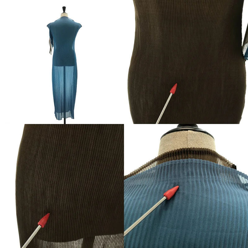 PLEATS PLEASE ISSEY MIYAKE / プリーツプリーズイッセイミヤケ | レイヤード ノースリーブ ロングプリーツワンピース |