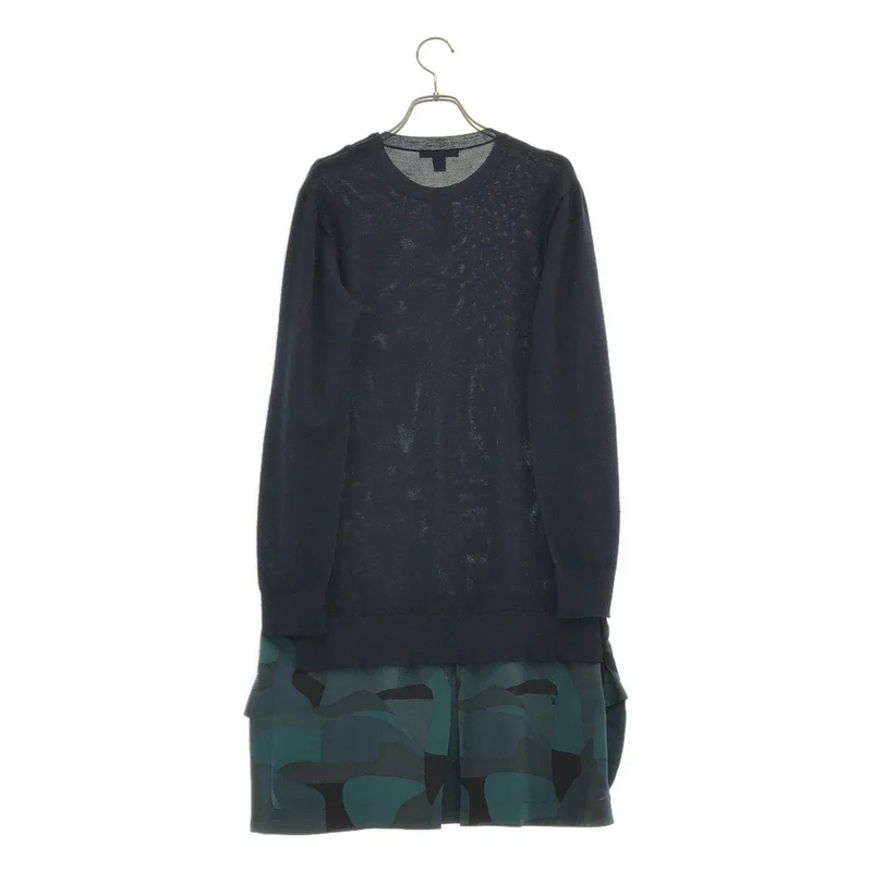 Louis Vuitton / ルイヴィトン | シルク ニット切替 ワンピース RW142W F6KD20OFX | S | レディース