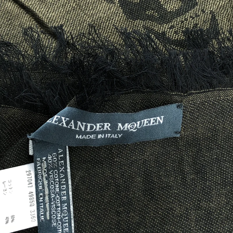 ALEXANDER MCQUEEN / アレキサンダーマックイーン | スカル フリンジ 大判 ストール |