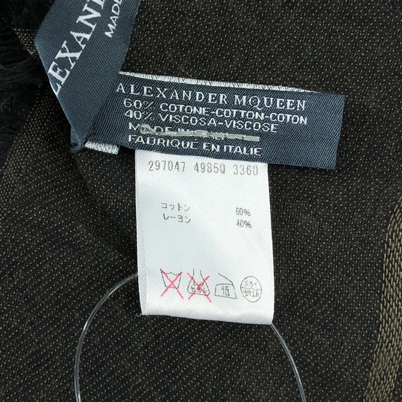 ALEXANDER MCQUEEN / アレキサンダーマックイーン | スカル フリンジ 大判 ストール |