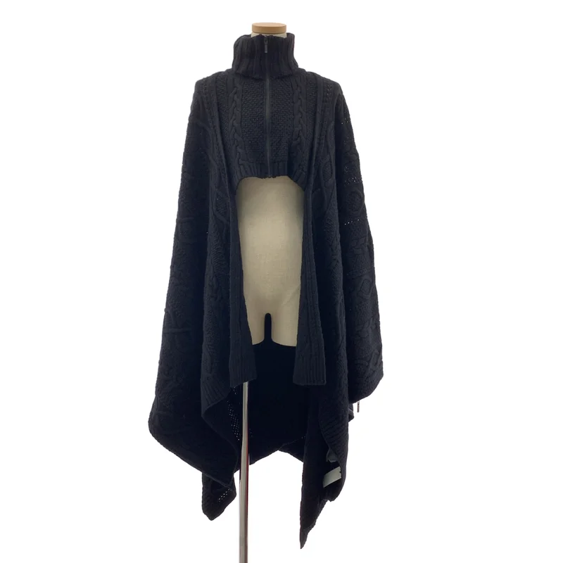 RISMAT by Y's / リスマット バイ ワイズ | 2020AW | ウール ジップアップ ハイネック ケーブルニットポンチョ | 2 | レディース