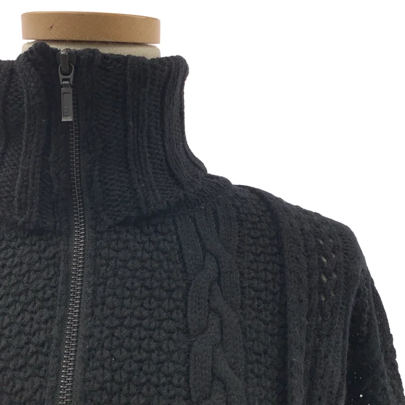 RISMAT by Y's / リスマット バイ ワイズ | 2020AW | ウール ジップアップ ハイネック ケーブルニットポンチョ | 2 | レディース