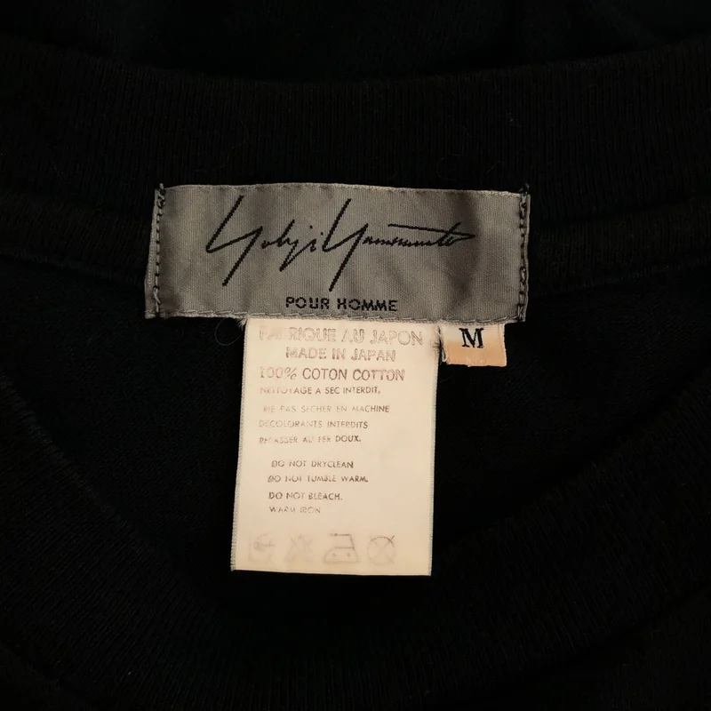 YOHJI YAMAMOTO POUR HOMME / ヨウジヤマモトプールオム | 1995SS | バックワンポイントロゴ オーバーシルエット クリーネック カットソー | M | メンズ