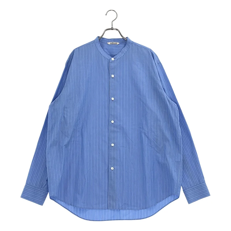 AURALEE / オーラリー | 2024SS | SUVIN HIGH COUNT CLOTH STRIPE STAND COLLAR SHIRT / スビンコットン ハイカウント クロスストライプ スタンドカラーシャツ | 5 | メンズ