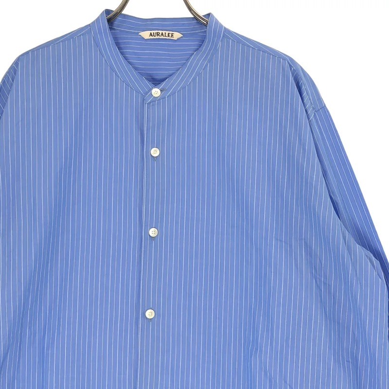 AURALEE / オーラリー | 2024SS | SUVIN HIGH COUNT CLOTH STRIPE STAND COLLAR SHIRT / スビンコットン ハイカウント クロスストライプ スタンドカラーシャツ | 5 | メンズ