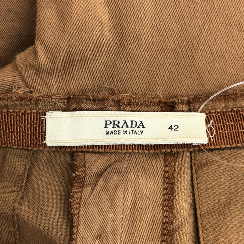 PRADA / プラダ | ロゴプリント クロップドパンツ | 42 | レディース