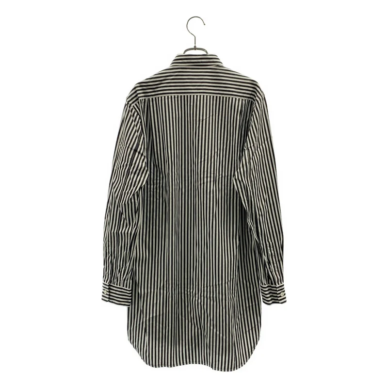 COMME des GARCONS HOMME PLUS / コムデギャルソンオムプリュス | 2019AW | 異素材 切替 ストライプ レギュラーカラー シャツ | XS | メンズ