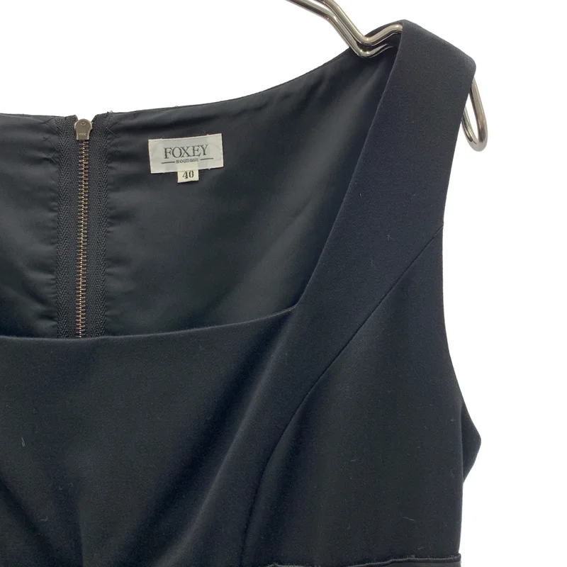 FOXEY BOUTIQUE / フォクシーブティック | ノースリーブ バックジップ ボリューム ドレス ワンピース / 総裏地 | 40 | レディース