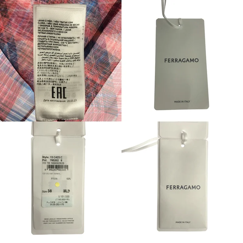 FERRAGAMO / フェラガモ | チェック シアーシャツ_長袖 0765202 | 38 | レディース
