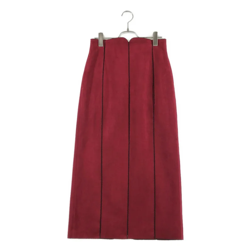 Mame Kurogouchi / マメクロゴウチ | 2025AW | Synthetic Leather Fancy Ftitch High Waisted Skirt スエード ハイウエスト スカート | 2 | レディース