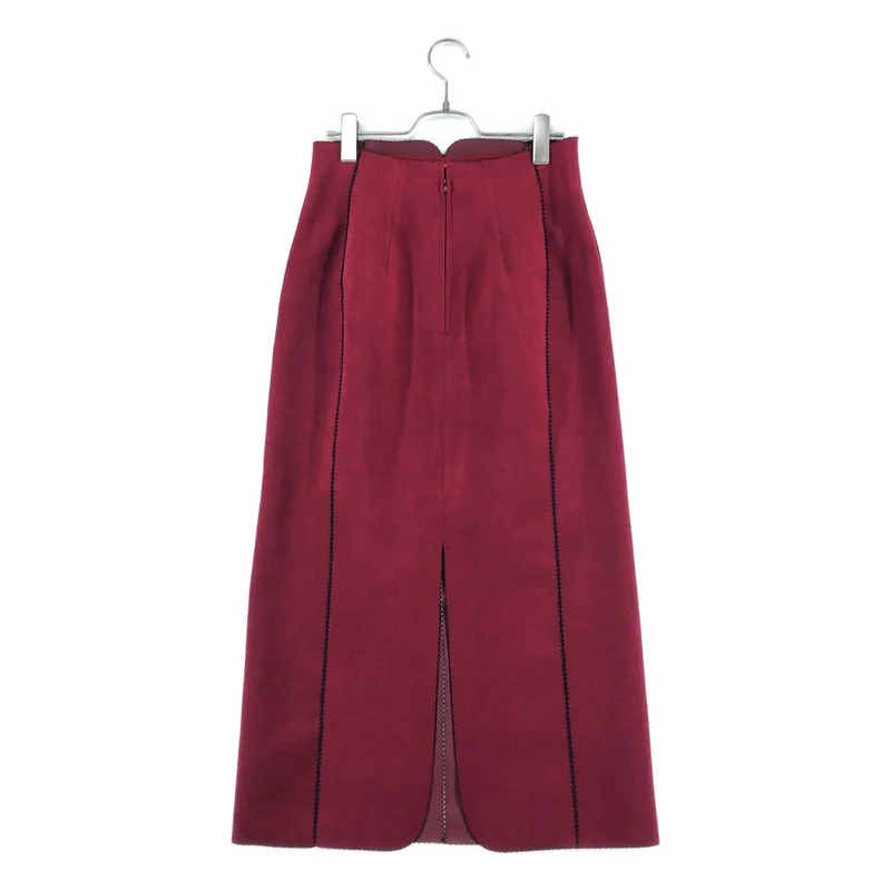 Mame Kurogouchi / マメクロゴウチ | 2025AW | Synthetic Leather Fancy Ftitch High Waisted Skirt スエード ハイウエスト スカート | 2 | レディース
