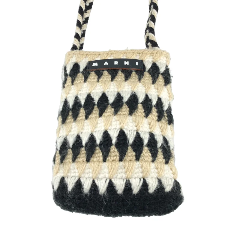 MARNI / マルニ | 2023SS | チェスボード ニット ショルダーバッグ |