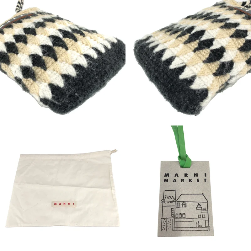 MARNI / マルニ | 2023SS | チェスボード ニット ショルダーバッグ |