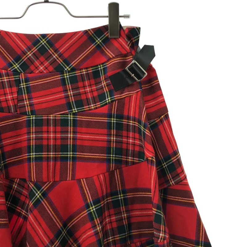 tricot COMME des GARCONS / トリココムデギャルソン | 2017AW | ウール チェック パターン切り替え サイドベルトスカート | S | レディース