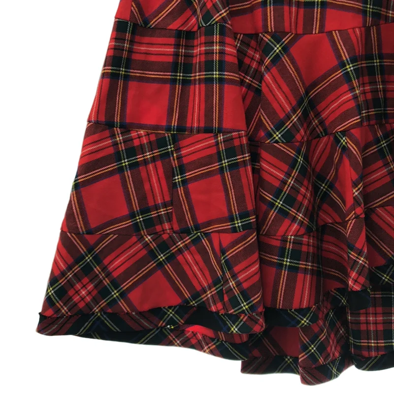 tricot COMME des GARCONS / トリココムデギャルソン | 2017AW | ウール チェック パターン切り替え サイドベルトスカート | S | レディース