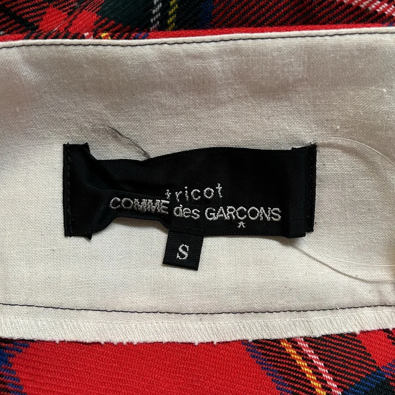 tricot COMME des GARCONS / トリココムデギャルソン | 2017AW | ウール チェック パターン切り替え サイドベルトスカート | S | レディース
