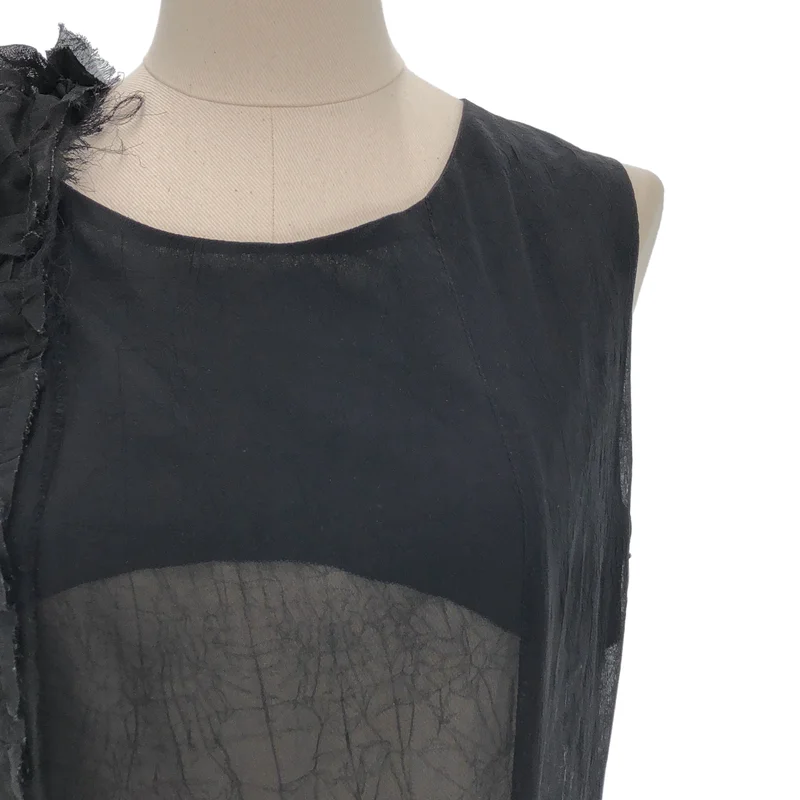 Yohji Yamamoto FEMME / ヨウジヤマモトファム | 2015AW | ポリエステル ドッキング ノースリーブワンピース | 1 | レディース
