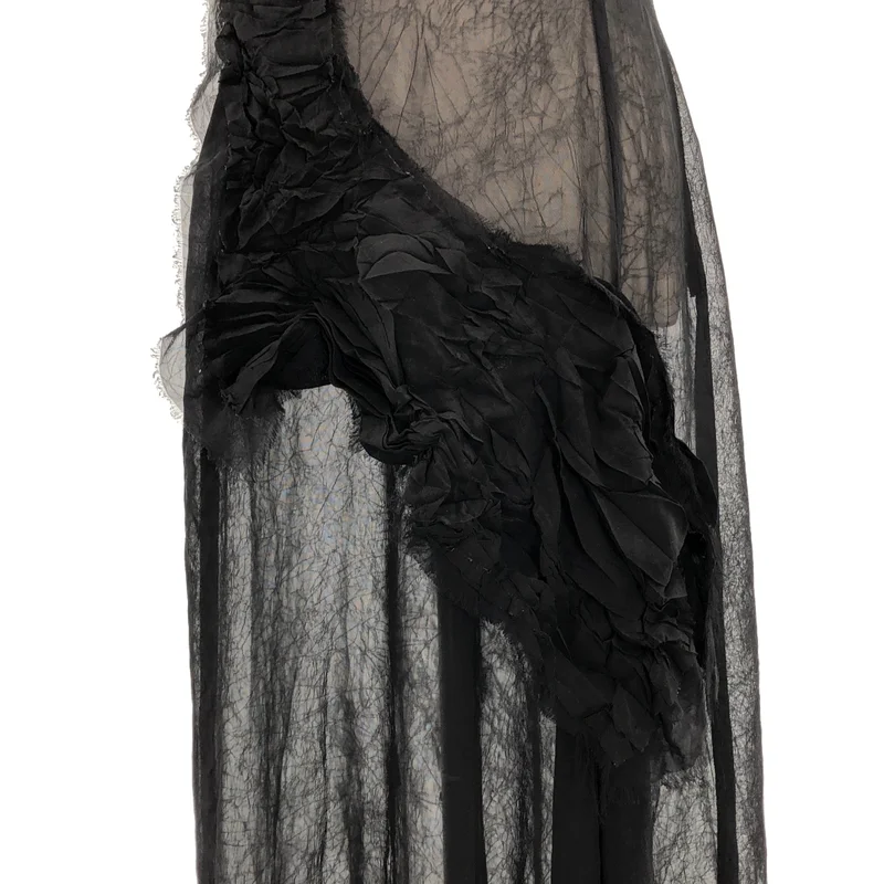 Yohji Yamamoto FEMME / ヨウジヤマモトファム | 2015AW | ポリエステル ドッキング ノースリーブワンピース | 1 | レディース