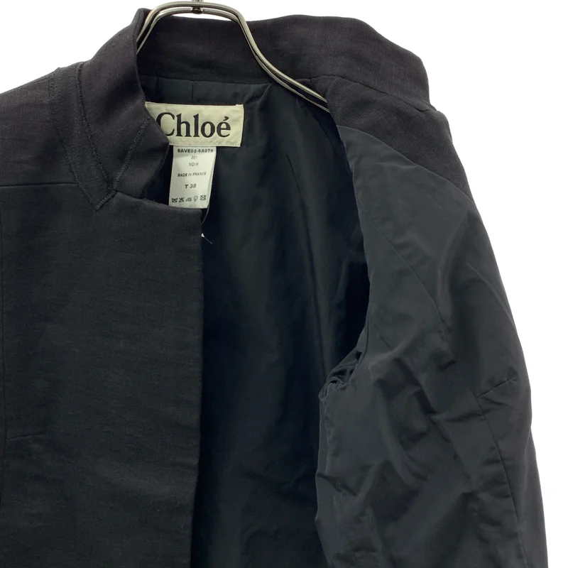 Chloe / クロエ | リネン ウール マオカラー ジャケット | 38 | レディース