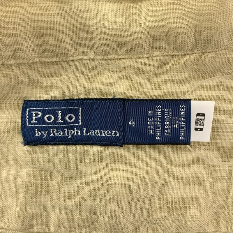 POLO BY RALPH LAUREN / ポロバイラルフローレン | リネン バンドカラー シャツ ブラウス | 4 | レディース