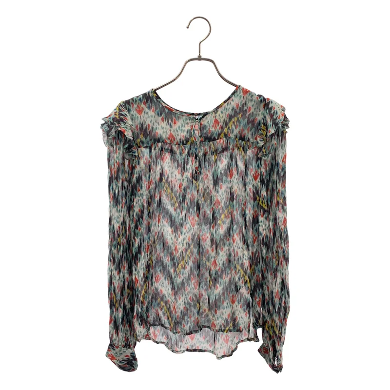 ISABEL MARANT ETOILE / イザベルマランエトワール | シルク 総柄 ギャザー フリル ブラウス | 36 | レディース