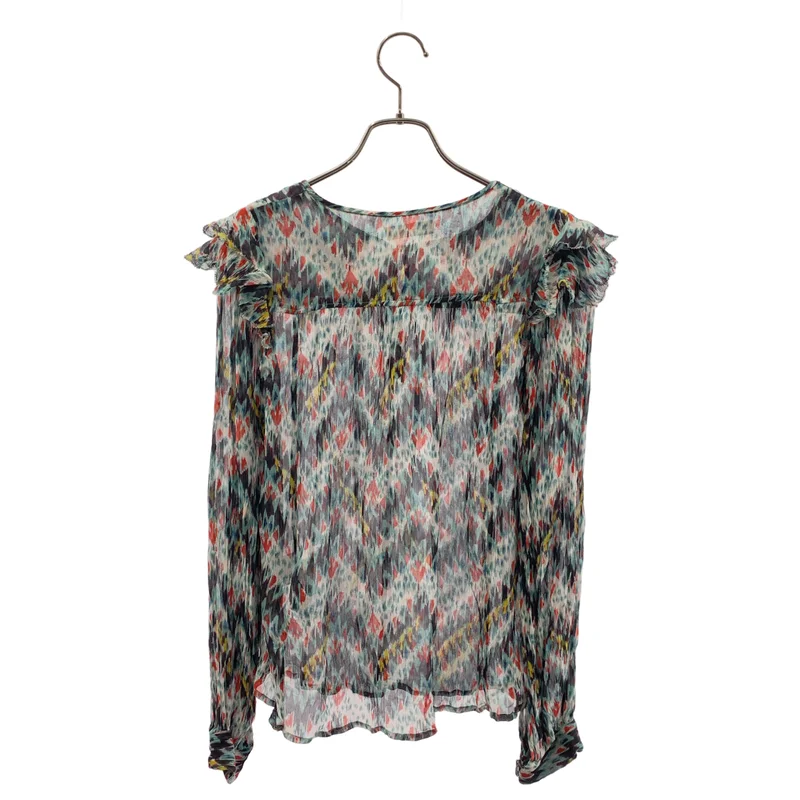 ISABEL MARANT ETOILE / イザベルマランエトワール | シルク 総柄 ギャザー フリル ブラウス | 36 | レディース