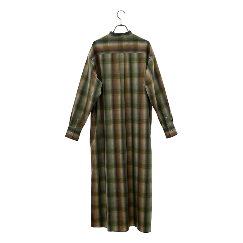 AURALEE / オーラリー | SUPER LIGHT WOOL CHECK MAXI ONE-PIECE チェック シャツワンピース | 1 | レディース
