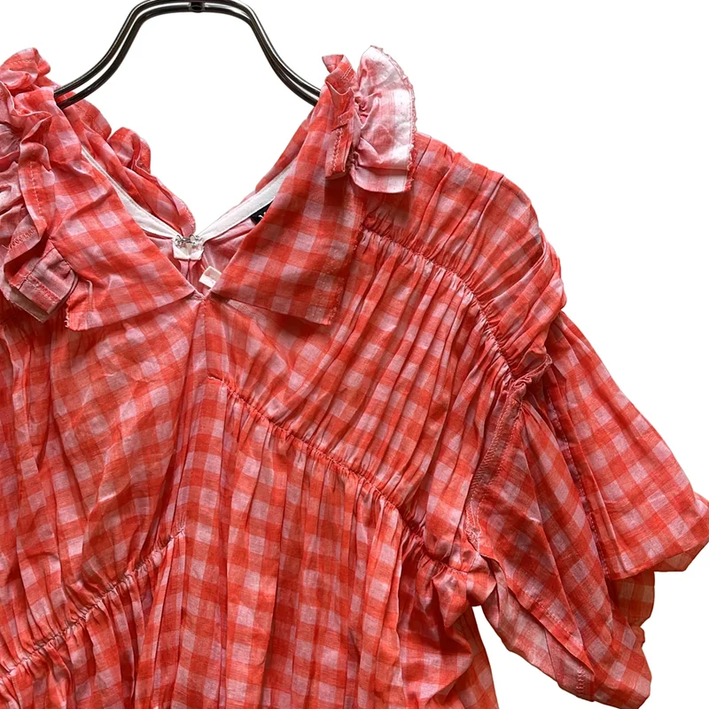 tricot COMME des GARCONS / トリココムデギャルソン | 2018SS | チェック ティアード 半袖ブラウス | M | レディース