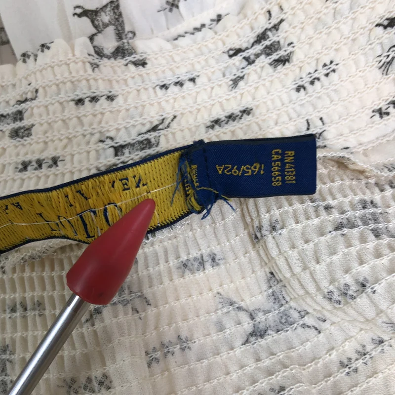 POLO RALPH LAUREN / ポロラルフローレン | 総柄 ギャザー ボリューム ワンピース | M | レディース
