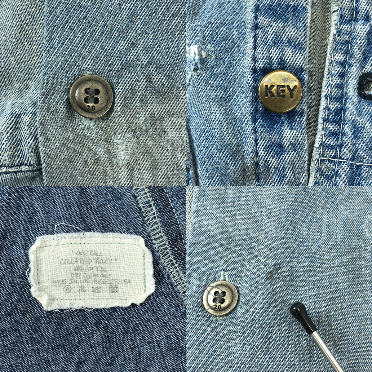 GREG LAUREN / グレッグローレン | OVERALL COLLARED BOXY DENIM / 再