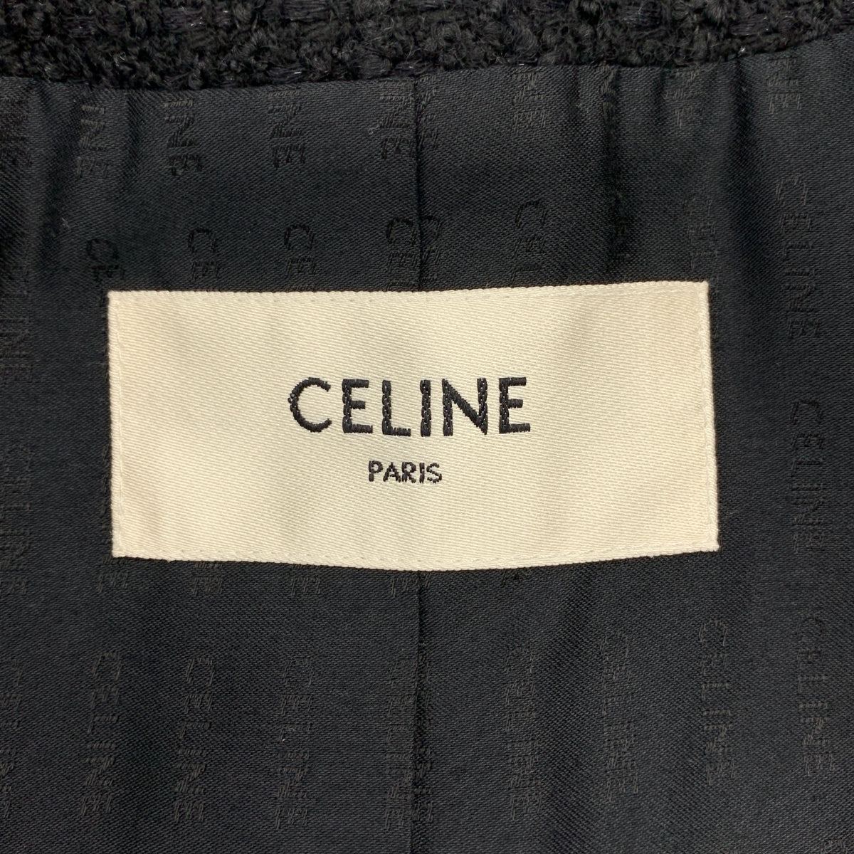 美品】 CELINE / セリーヌ | ブークレツイード 金ボタン ノーカラー