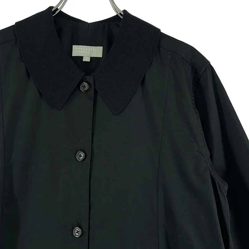 MARGARET HOWELL / マーガレットハウエル | 2023AW | WASHED COTTON SATIN コットン シルク ロング シャツ ワンピース | 1 | レディース