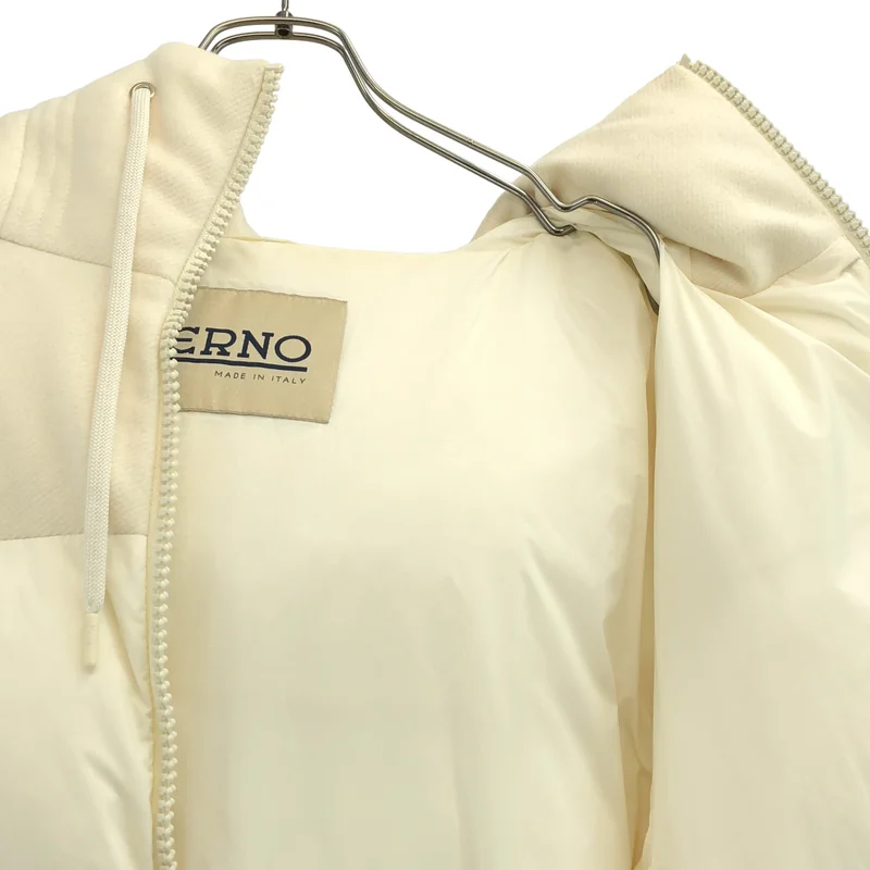 HERNO / ヘルノ | ウール コンビ フーデット ダウンジャケット | 42 | レディース
