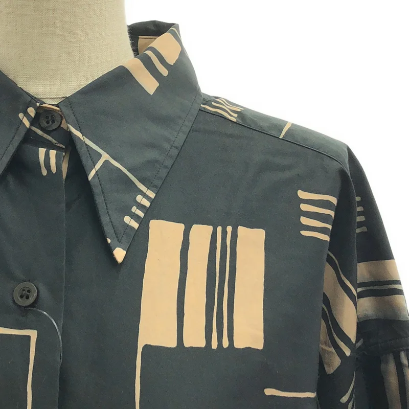 DRIES VAN NOTEN / ドリスヴァンノッテン | 総柄 オーバーシルエット ロングシャツ | S | レディース