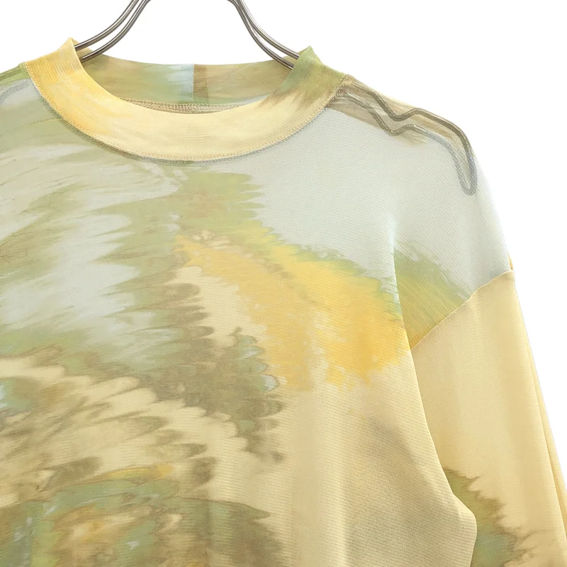 HOMME PLISSE ISSEY MIYAKE / オムプリッセイッセイミヤケ | 2025AW | AGATE SHEER 総柄プリント シアーカットソー | 3 | メンズ