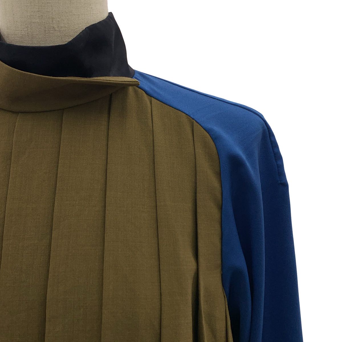 sacai / サカイ | 2021AW | Suiting Satin shirt / 異素材 切り替え