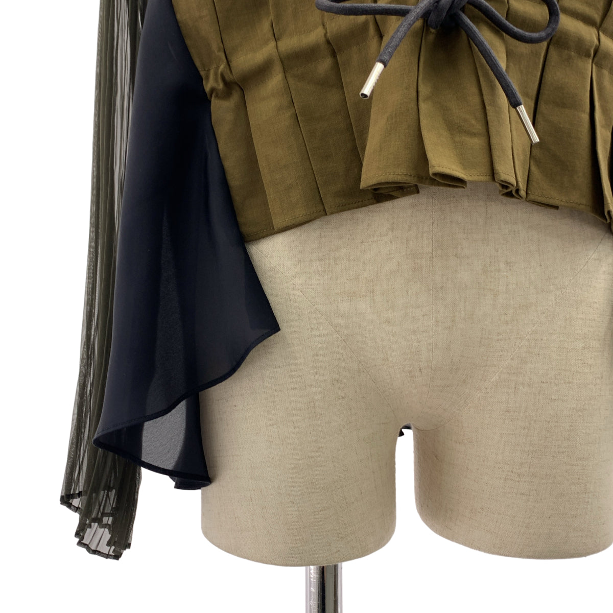 sacai / サカイ | 2021AW | Suiting Satin shirt / 異素材 切り替え