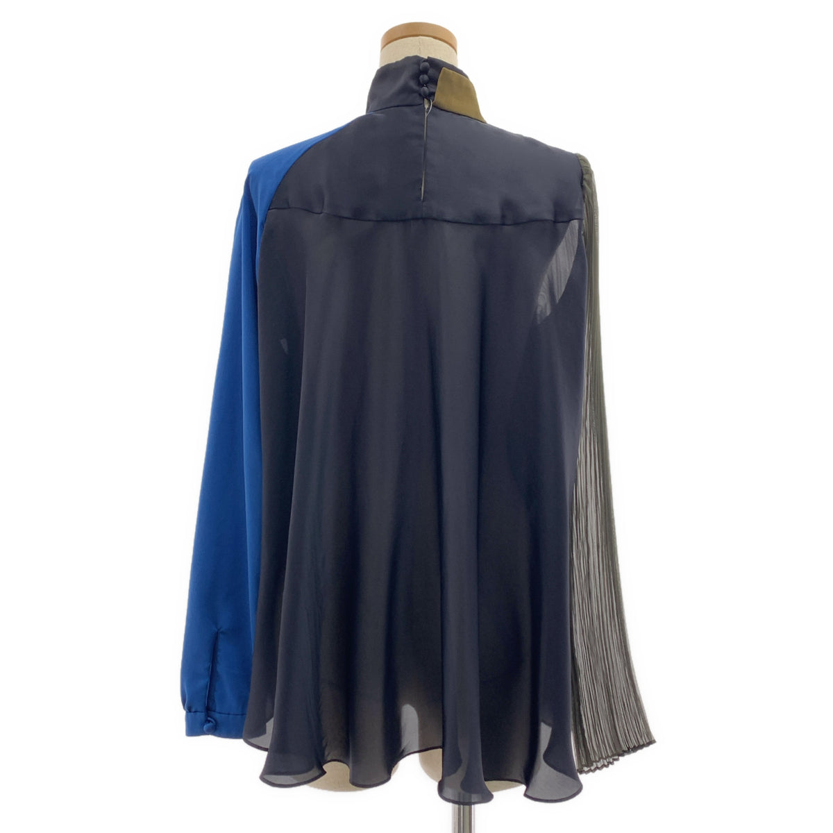sacai / サカイ | 2021AW | Suiting Satin shirt / 異素材 切り替え