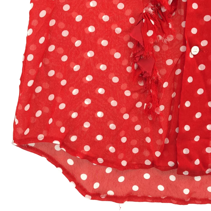 COMME des GARCONS COMME des GARCONS / コムコム | 2014SS | 洗い加工 ドットプリントフリル シャツ | S | レディース