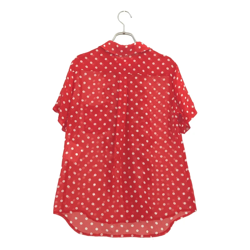 COMME des GARCONS COMME des GARCONS / コムコム | 2014SS | 洗い加工 ドットプリントフリル シャツ | S | レディース